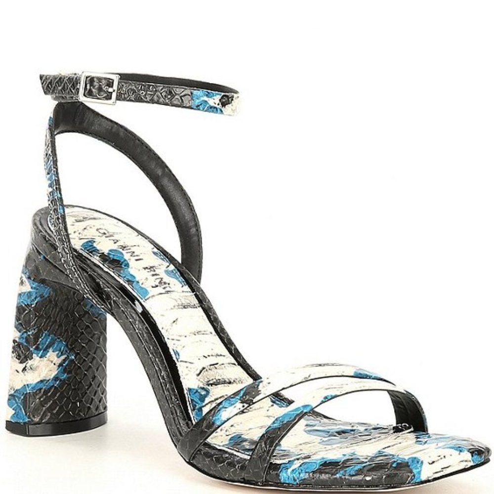 Gianni Bini Zarriah Leather Snake Print Sandals 7M